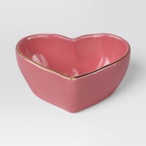 7oz Stoneware Figural Heart Mini Serving Bowl Pink Threshold nwt Valentine’s Day
